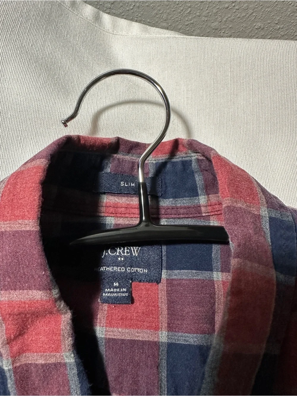 J. Crew Red & Navy Plaid Button-Down Shirt